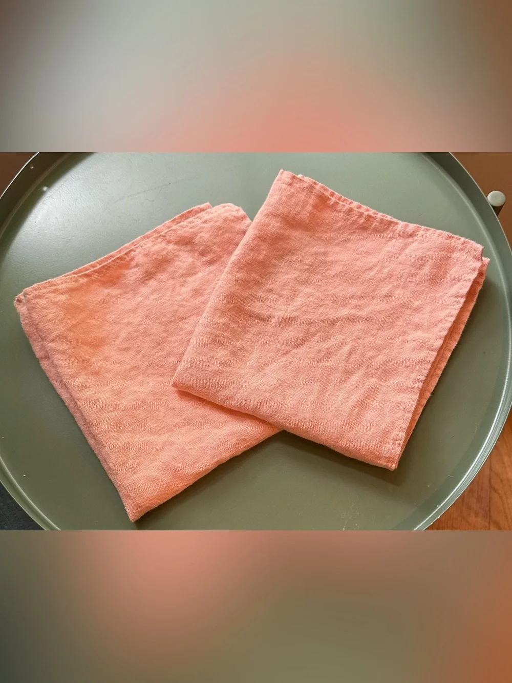 Vintage linen napkins • set of 2 • pink • cloth